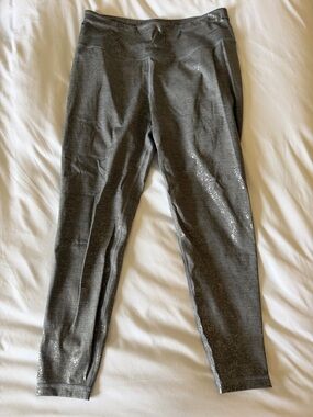 Sweaty Betty Charcoal Gray Metallic Shine 7/8 Leggings